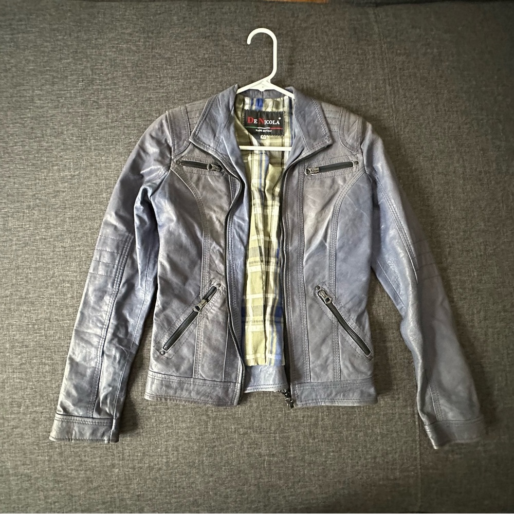 Italian leather jacket-worn once. Bought in Florence, Italy.